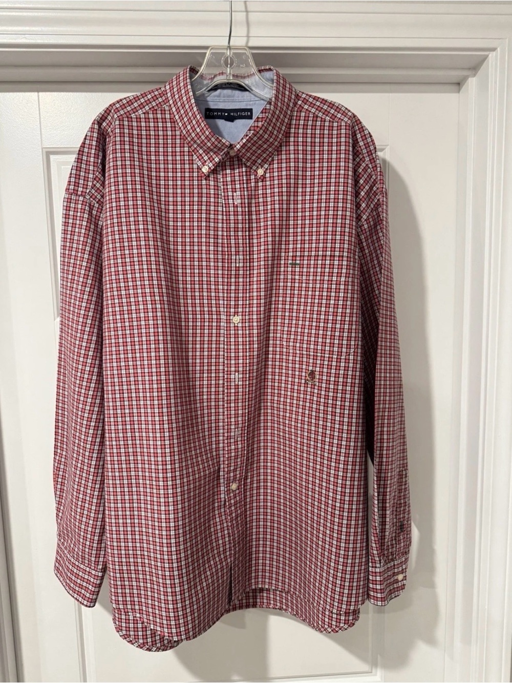 Tommy Hilfiger Red & White Checked Button-Down Shirt